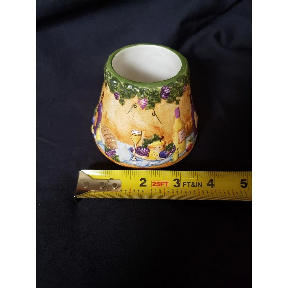 Yankee Candle Small  JAR CANDLE SHADE Wine, Fruit & Cheese Themed